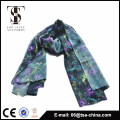 digital printing purple flower 76.5*178 cm polyester chiffon scarf shawl